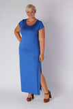 Plus Size Clothing for Women - Side Slit Maxi Dress - Blue - Society+ - Society Plus - Buy Online Now! - 1