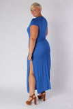 Plus Size Clothing for Women - Side Slit Maxi Dress - Blue - Society+ - Society Plus - Buy Online Now! - 2