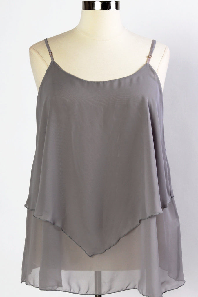 Plus Size Clothing for Women - Iyla Rose Chiffon Top - Grey - Society+ - Society Plus - Buy Online Now! - 1