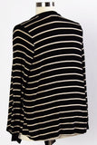 Plus Size Clothing for Women - Isabella Striped Waterfall Cardi - Black/Tan - Society+ - Society Plus - Buy Online Now! - 2