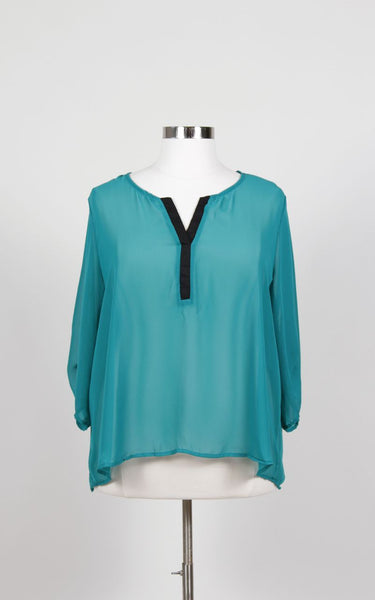 Plus Size Clothing for Women - Envelope Back Top - Teal - Society+ - Society Plus - Buy Online Now! - 2