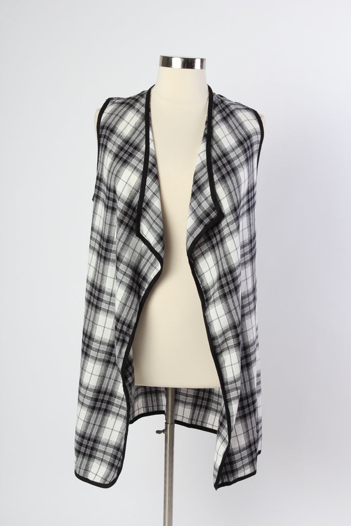 Plus Size Clothing for Women - Joplin Plaid Lightweight Vest - Society+ - Society Plus - Buy Online Now! - 1