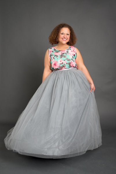 Plus Size Clothing for Women - Society+ Premium Tutu with Zipper - Long Grey - Society+ - Society Plus - Buy Online Now! - 3
