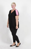 Plus Size Clothing for Women - Neon Stripe Active Top - Pink - Society+ - Society Plus - Buy Online Now!