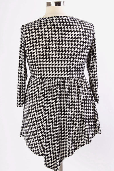 Plus Size Clothing for Women - Seraphina Peplum Top - Black/White - Society+ - Society Plus - Buy Online Now! - 2