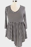 Plus Size Clothing for Women - Seraphina Peplum Top - Black/White - Society+ - Society Plus - Buy Online Now! - 1
