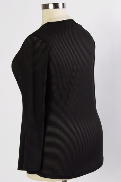 Plus Size Clothing for Women - Sheer Luck Long Sleeve Top - Black - Society+ - Society Plus - Buy Online Now! - 4