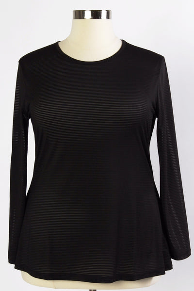 Plus Size Clothing for Women - Sheer Luck Long Sleeve Top - Black - Society+ - Society Plus - Buy Online Now! - 3