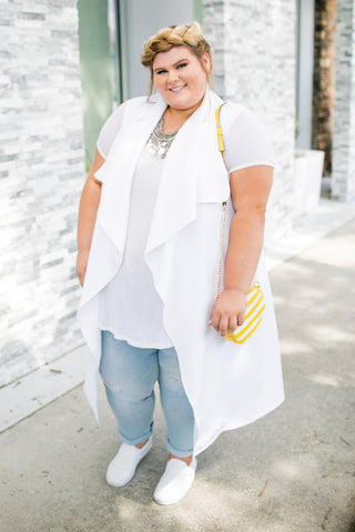 Plus Size Clothing for Women - Chicest Of Them All Vest - White - Society+ - Society Plus - Buy Online Now! - 1
