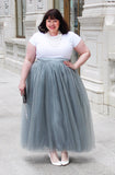 Plus Size Clothing for Women - Society+ Premium Tutu with Zipper - Long Grey - Society+ - Society Plus - Buy Online Now! - 1