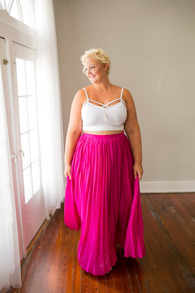 Plus Size Clothing for Women - *Coming Soon* Pleated Skirt with Pockets - Fuschia   -    Signup Now To Be Notified When It Launches - Society+ - Society Plus - Buy Online Now! - 2