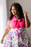 Plus Size Clothing for Women - Sleeveless Bow Blouse - Pink - Society+ - Society Plus - Buy Online Now! - 1