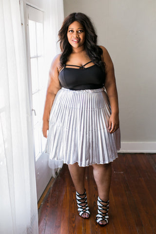 Plus Size Clothing for Women - Jessica Kane Silver Skirt - Society+ - Society Plus - Buy Online Now! - 1