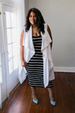 Plus Size Clothing for Women - Tailor Made Striped Dress - Black - Society+ - Society Plus - Buy Online Now! - 1