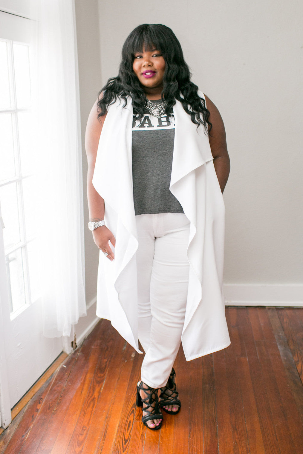 Plus Size Chicest Of Them All Vest White – Society Plus