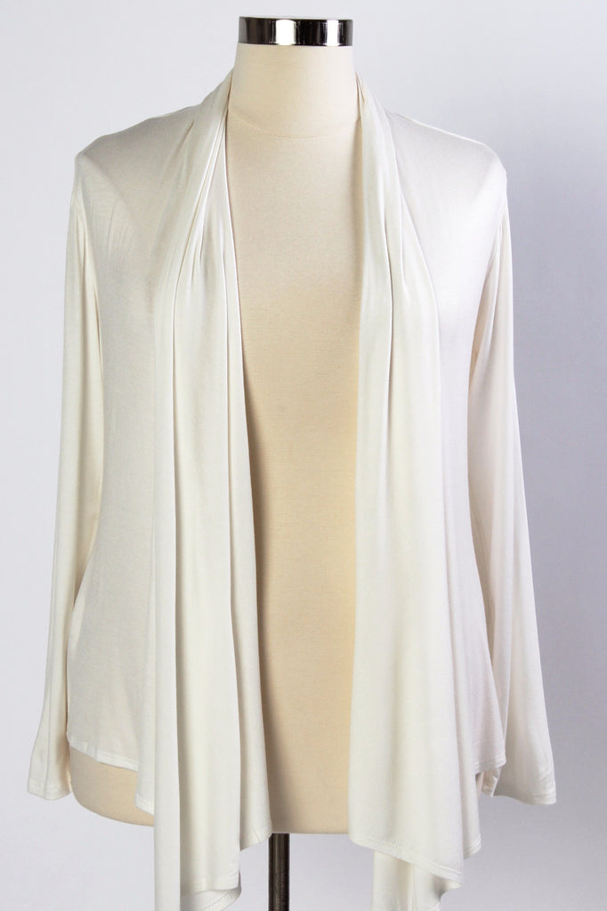 Plus Size Clothing for Women - Waterfall Cardigan - Ivory - Society+ - Society Plus - Buy Online Now! - 1