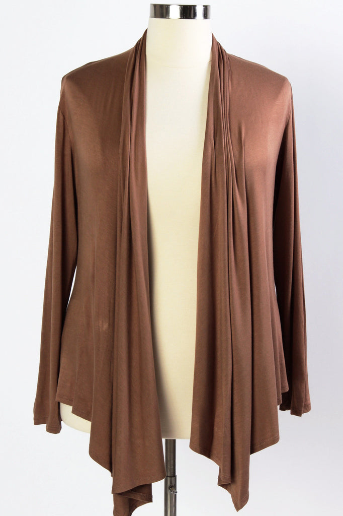 Plus Size Clothing for Women - Waterfall Cardigan - Mocha - Society+ - Society Plus - Buy Online Now! - 1