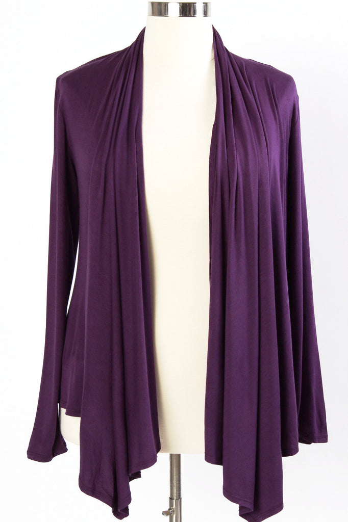 Plus Size Clothing for Women - Waterfall Cardigan - Purple - Society+ - Society Plus - Buy Online Now! - 1