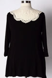 Plus Size Clothing for Women - Wednesday Lace Bib Tunic - Black/Ivory - Society+ - Society Plus - Buy Online Now! - 3