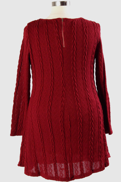 Plus Size Clothing for Women - Willa Willa Sweater Dress - Wine - Society+ - Society Plus - Buy Online Now! - 2