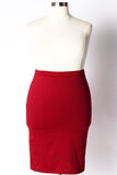 Plus Size Clothing for Women - Work It Midi Pencil Skirt - Burgundy - Society+ - Society Plus - Buy Online Now! - 1