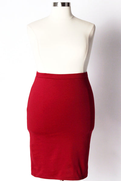 Plus Size Clothing for Women - Work It Midi Pencil Skirt - Burgundy - Society+ - Society Plus - Buy Online Now! - 1