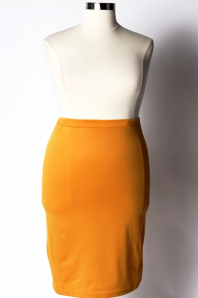 Plus Size Clothing for Women - Work It Midi Pencil Skirt - Mustard - Society+ - Society Plus - Buy Online Now! - 1