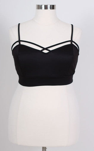 Plus Size Clothing for Women - Society+ Caged Crop Top - Black - Society+ - Society Plus - Buy Online Now! - 2