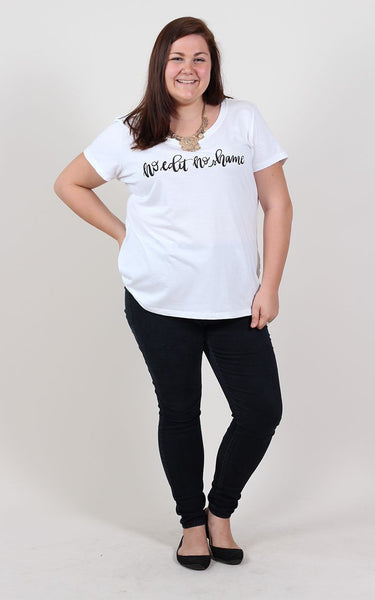 Plus Size Clothing for Women - No Edit No Shame T - White - Society+ - Society Plus - Buy Online Now!