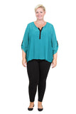 Plus Size Clothing for Women - Envelope Back Top - Teal - Society+ - Society Plus - Buy Online Now! - 1