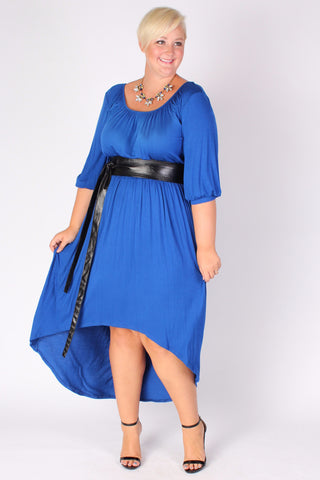 Plus Size Clothing for Women - Flowy High Low Dress - Blue - Society+ - Society Plus - Buy Online Now! - 1