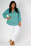 Plus Size Clothing for Women - Nautical Checkered Top - Society+ - Society Plus - Buy Online Now! - 1
