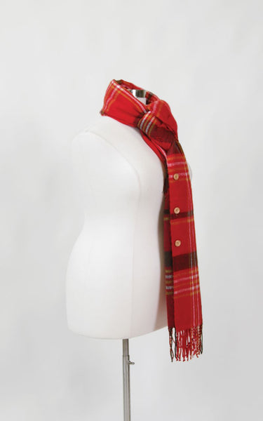 Plus Size Clothing for Women - Red Button Plaid Scarf - Society+ - Society Plus - Buy Online Now! - 6