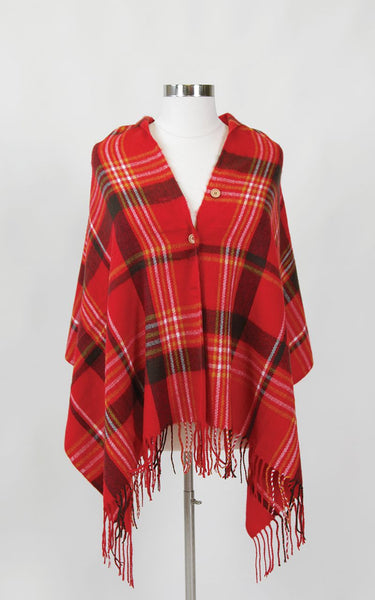 Plus Size Clothing for Women - Red Button Plaid Scarf - Society+ - Society Plus - Buy Online Now! - 1