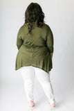 Plus Size Clothing for Women - Solid Half Sleeve Top - Olive - Society+ - Society Plus - Buy Online Now! - 3