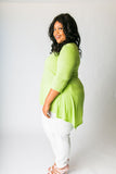 Plus Size Clothing for Women - 3/4 Sleeve Top - Avocado - Society+ - Society Plus - Buy Online Now! - 2