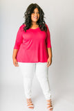 Plus Size Clothing for Women - 3/4 Sleeve Top - Coral - Society+ - Society Plus - Buy Online Now! - 2