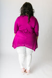 Plus Size Clothing for Women - 3/4 Sleeve Top - Magenta - Society+ - Society Plus - Buy Online Now! - 2