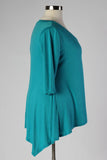 Plus Size Clothing for Women - Solid Half Sleeve Top - Teal - Society+ - Society Plus - Buy Online Now! - 2