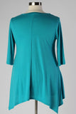 Plus Size Clothing for Women - Solid Half Sleeve Top - Teal - Society+ - Society Plus - Buy Online Now! - 3